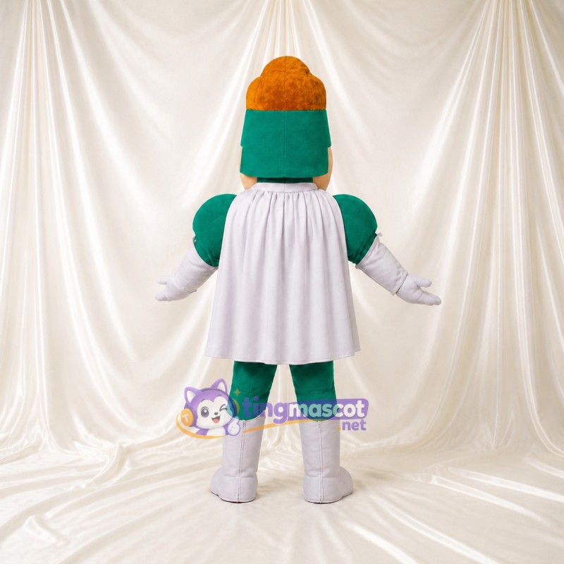 Green Superhero Man Mascot Costume Full Body for Adults School Events