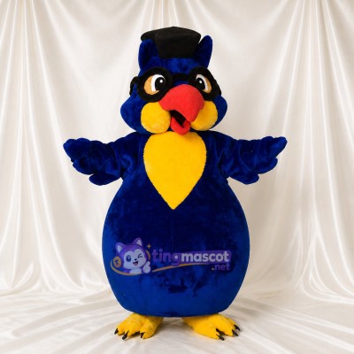 Navy Blue Bird Mascot Costume Full Body for Adults School Events