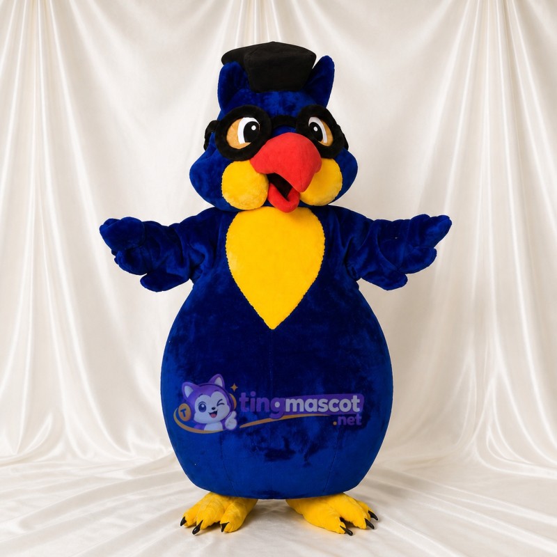 Navy Blue Bird Mascot Costume Full Body for Adults School Events