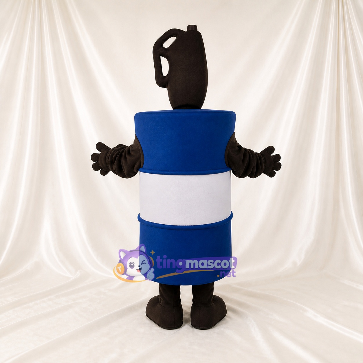 Front Bold Cylinder Mascot Costume Full Body for Adults Promotions Front Bold Cylinder Mascot Costume Full Body for Adults Promotions