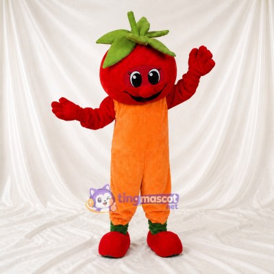 Red Tomato Mascot Costume Full Body for Adults Food Events