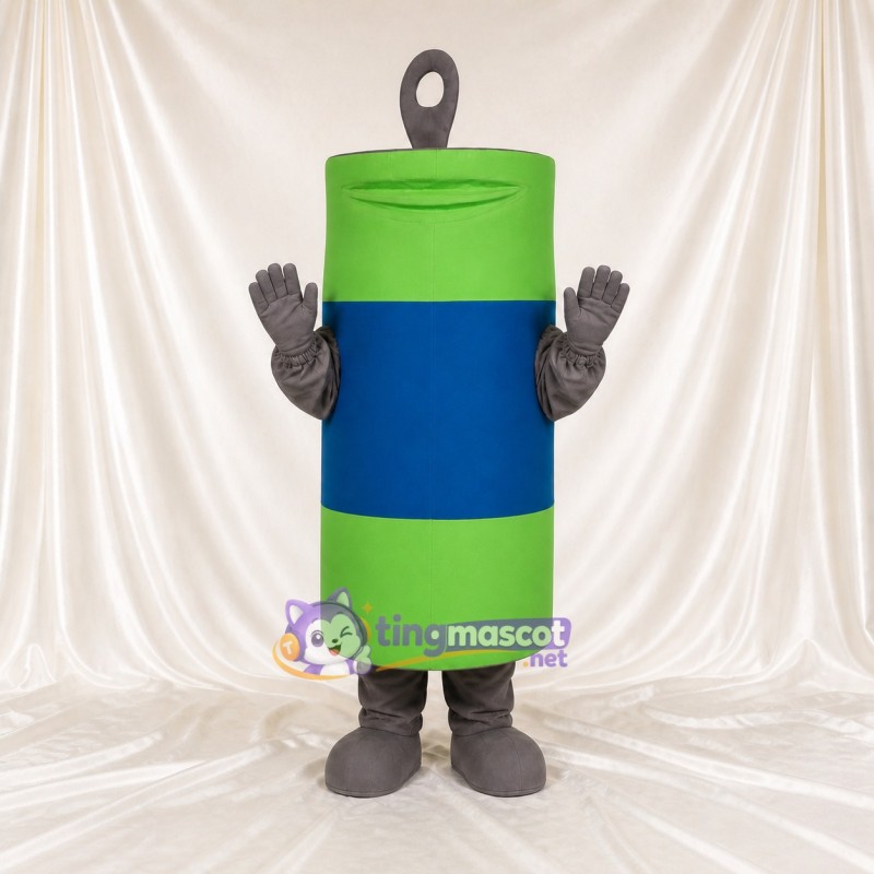 Green Battery Mascot Costume Full Body for Adults Promotions