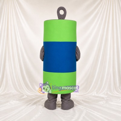 Green Battery Mascot Costume Full Body for Adults Promotions