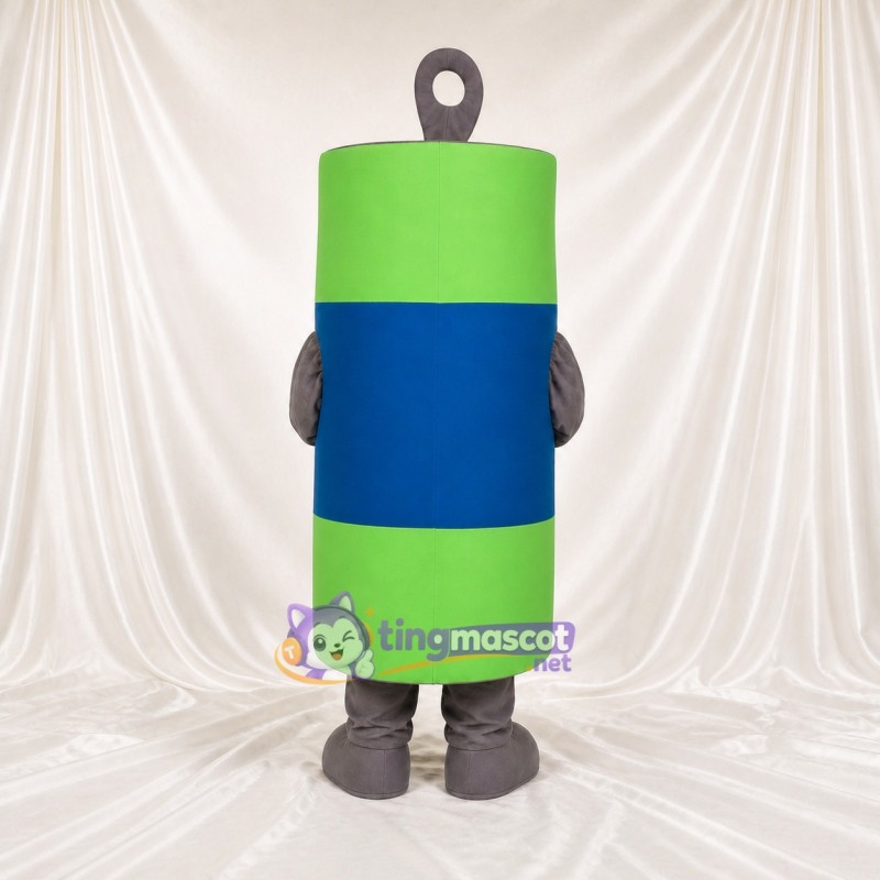 Green Battery Mascot Costume Full Body for Adults Promotions