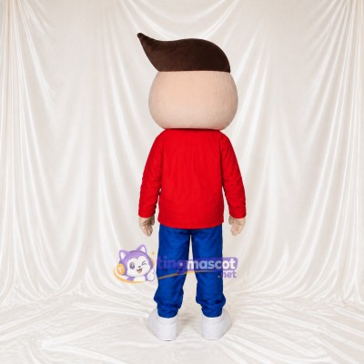 Red Cartoon Boy Mascot Costume Full Body for Adults School Events