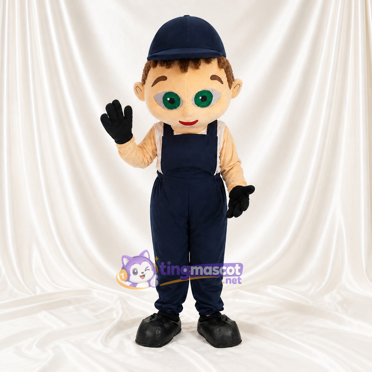 Navy Worker Boy Mascot Costume Full Body for Adults Promotions Navy Worker Boy Mascot Costume Full Body for Adults Promotions