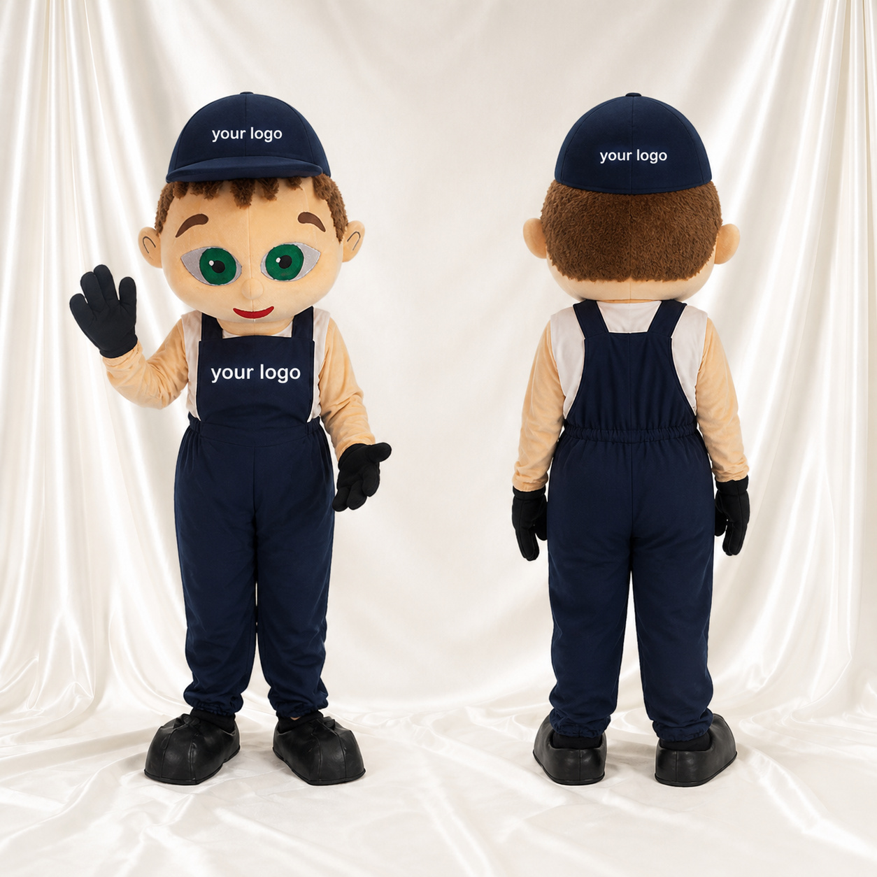 Navy Worker Boy Mascot Costume Full Body for Adults Promotions Navy Worker Boy Mascot Costume Full Body for Adults Promotions