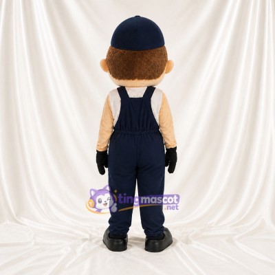 Navy Worker Boy Mascot Costume Full Body for Adults Promotions