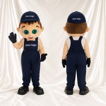 Navy Worker Boy Mascot Costume Full Body for Adults Promotions
