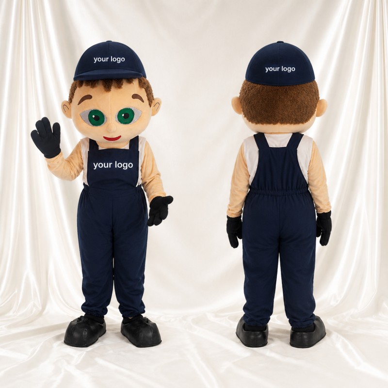 Navy Worker Boy Mascot Costume Full Body for Adults Promotions