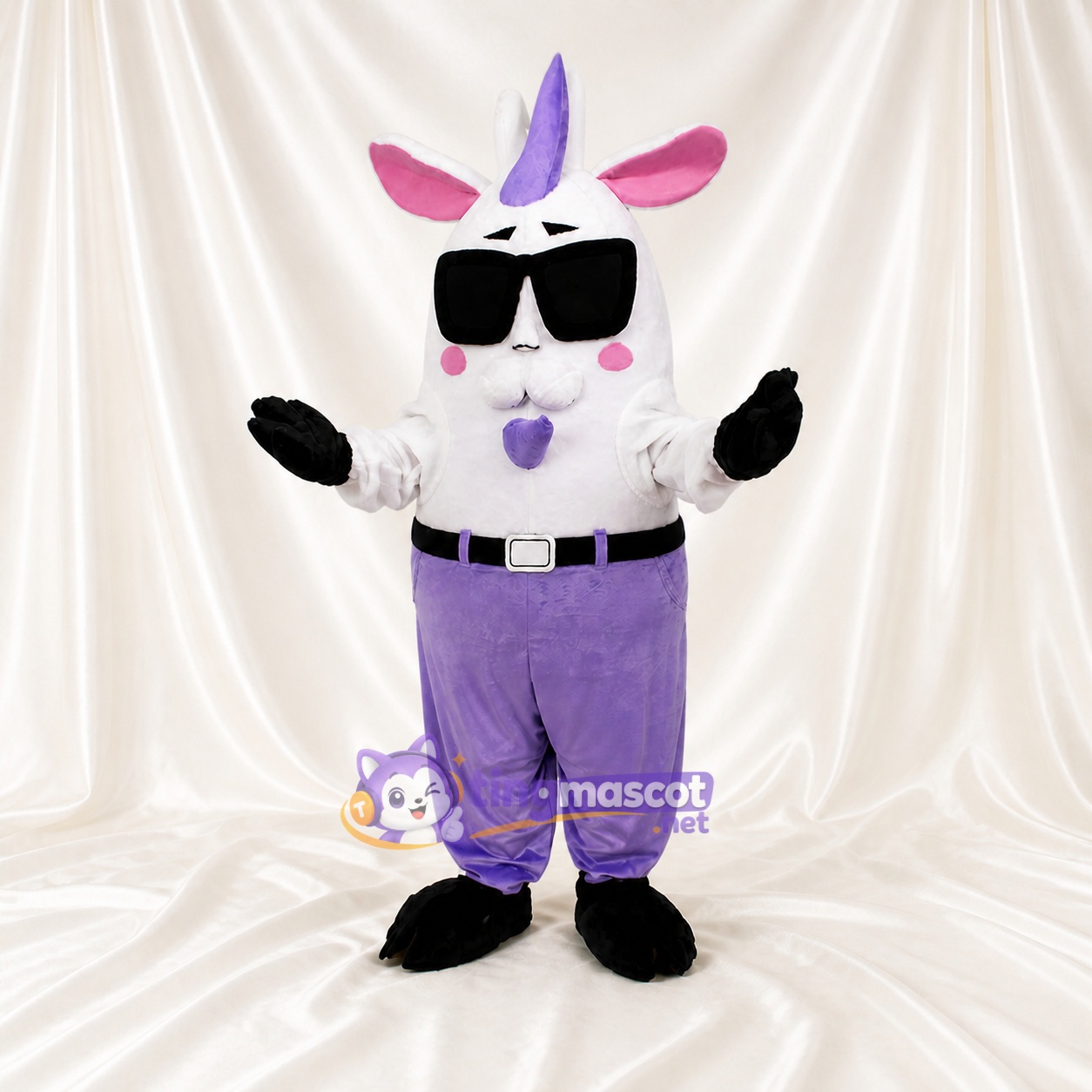 Chèvre Blanche de Construction Costume de mascotte intégral pour adultes Événements scolaires Chèvre Blanche de Construction Costume de mascotte intégral pour adultes Événements scolaires