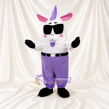 White Construction Goat Mascot Costume Full Body for Adults School Events