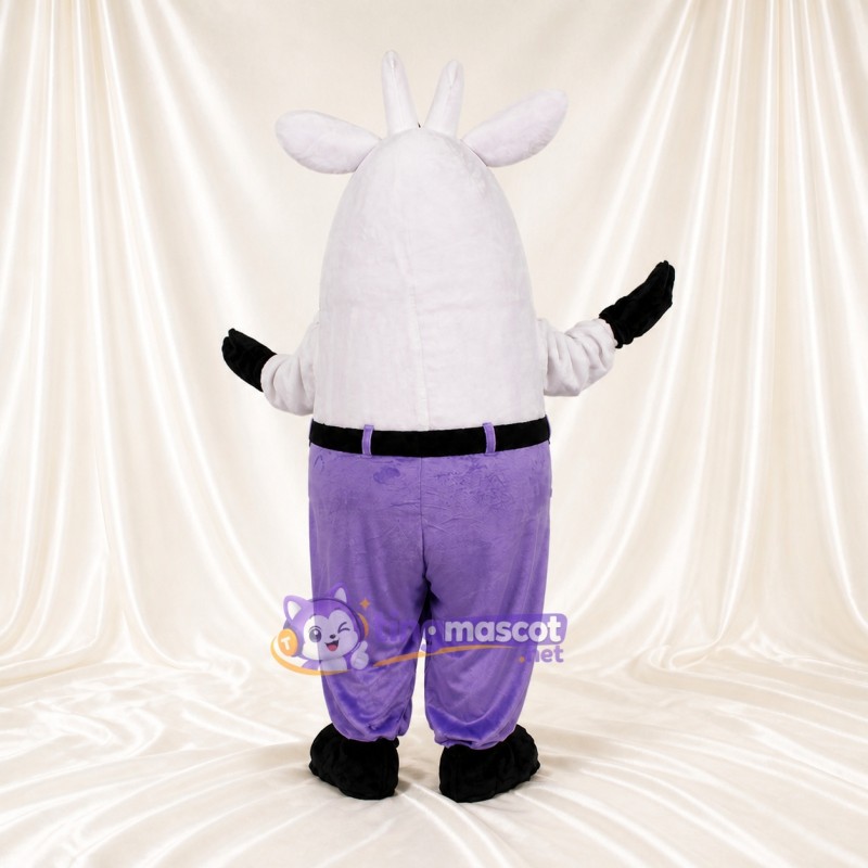 White Construction Goat Mascot Costume Full Body for Adults School Events