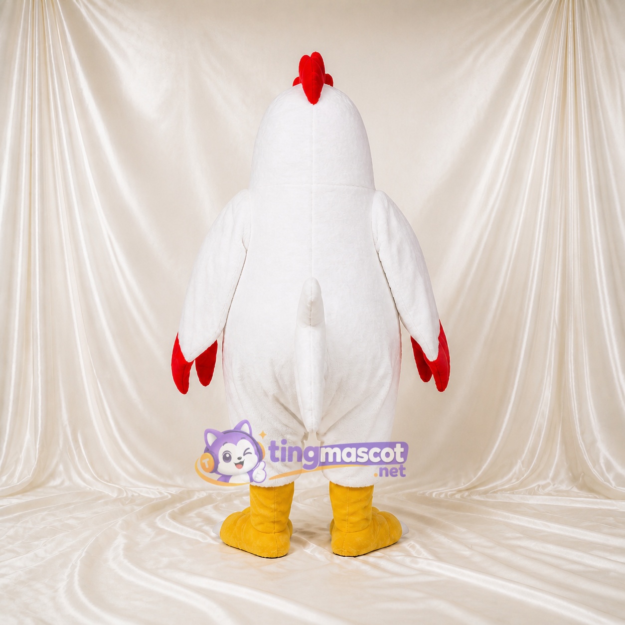White Chicken Mascot Costume Full Body for Adults School Events White Chicken Mascot Costume Full Body for Adults School Events