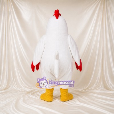 White Chicken Mascot Costume Full Body for Adults School Events