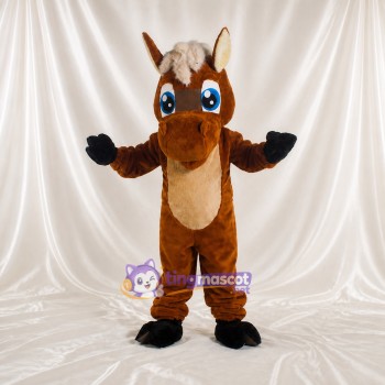 Brown and Tan Horse Mascot Costume Full Body for Adults School Events