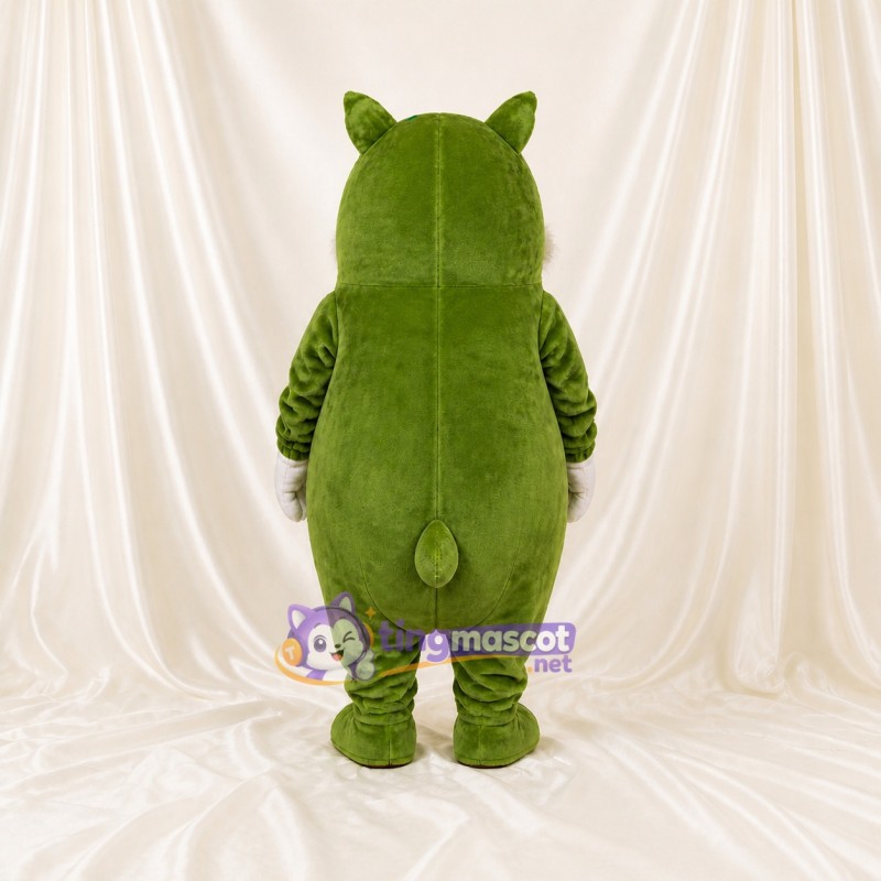 Green Construction Cat Mascot Costume Full Body for Adults School Events