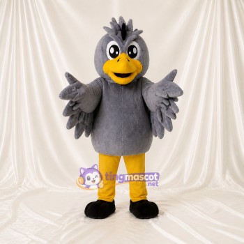 Oiseau de construction gris Costume de mascotte intégral pour adultes Événements scolaires