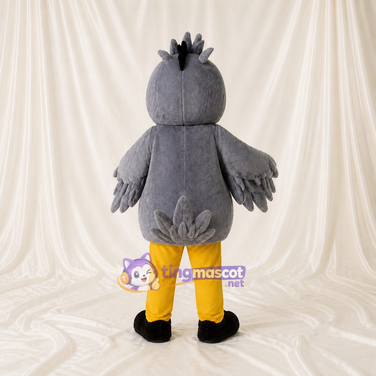 Oiseau de construction gris Costume de mascotte intégral pour adultes Événements scolaires Oiseau de construction gris Costume de mascotte intégral pour adultes Événements scolaires