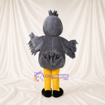 Oiseau gris et jaune Costume de mascotte intégral pour adultes Événements scolaires