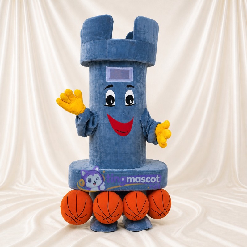 Basketball Castle Tower Mascot Costume Full Body for Adults Events