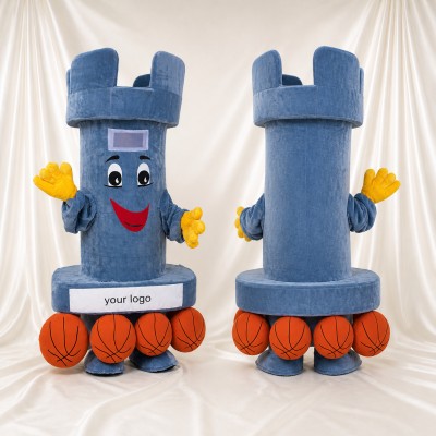 Basketball Castle Tower Mascot Costume Full Body for Adults Events