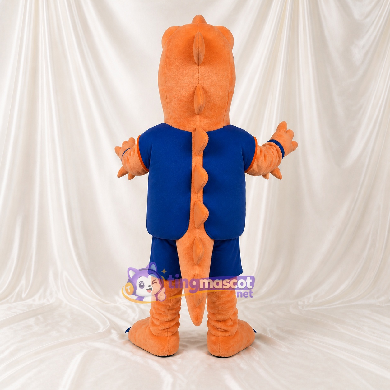 Orange Dinosaur Athlete Mascot Costume Full Body for Adults Sports Events Orange Dinosaur Athlete Mascot Costume Full Body for Adults Sports Events