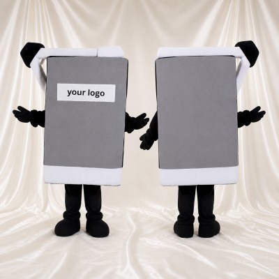 Gray Smartphone Mascot Costume Full Body for Adults Promotions