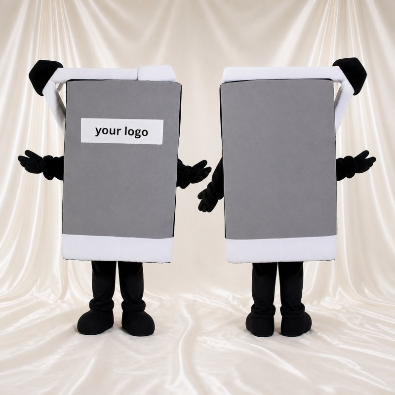 Gray Smartphone Mascot Costume Full Body for Adults Promotions