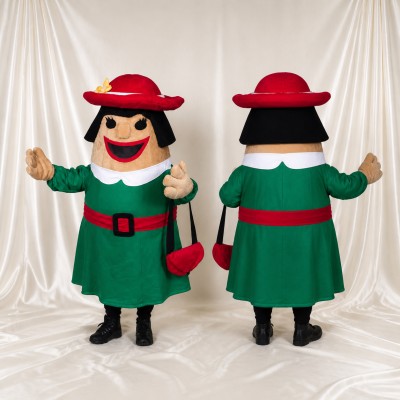 Uniformed Woman Mascot Costume Full Body for Adults Promotions