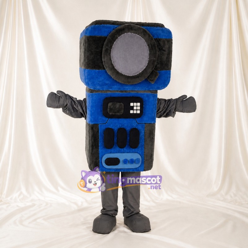 Blue Camera Mascot Costume Full Body for Adults Promotions