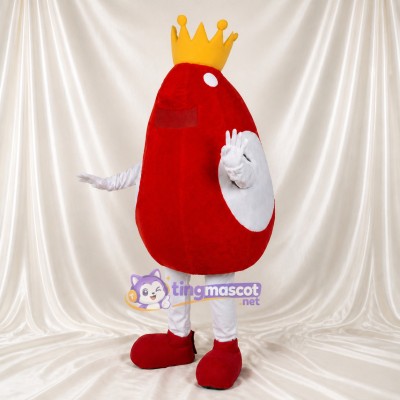 Goutte de Sang Couronnée Fantasque Sculptée Costume de mascotte intégral pour adultes Écoles
