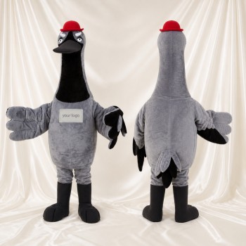 Crane Bird Mascot Costume Full Body for Adults School Events