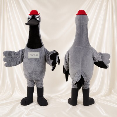 Crane Bird Mascot Costume Full Body for Adults School Events