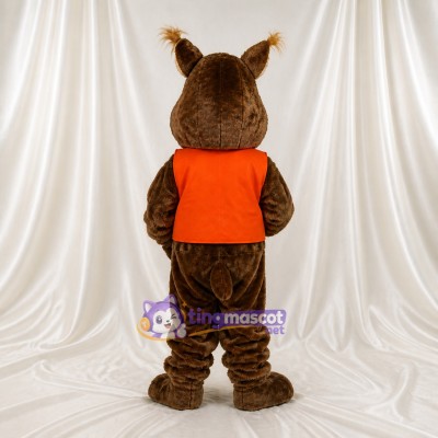 Brown Construction Rabbit Mascot Costume Full Body for Adults School Events