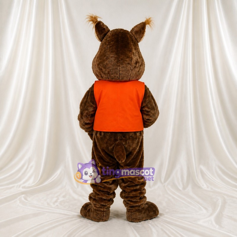 Brown Construction Rabbit Mascot Costume Full Body for Adults School Events