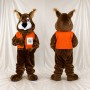 Brown Construction Rabbit Mascot Costume Full Body for Adults School Events