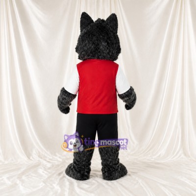 Grau Teamuniform Wolf Athlet Maskottchenkostüm Ganzkörper für Erwachsene Sportveranstaltungen
