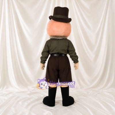 Peach Top Hat Monster Mascot Costume Full Body for Adults Outdoor Events