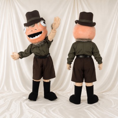 Peach Top Hat Monster Mascot Costume Full Body for Adults Outdoor Events