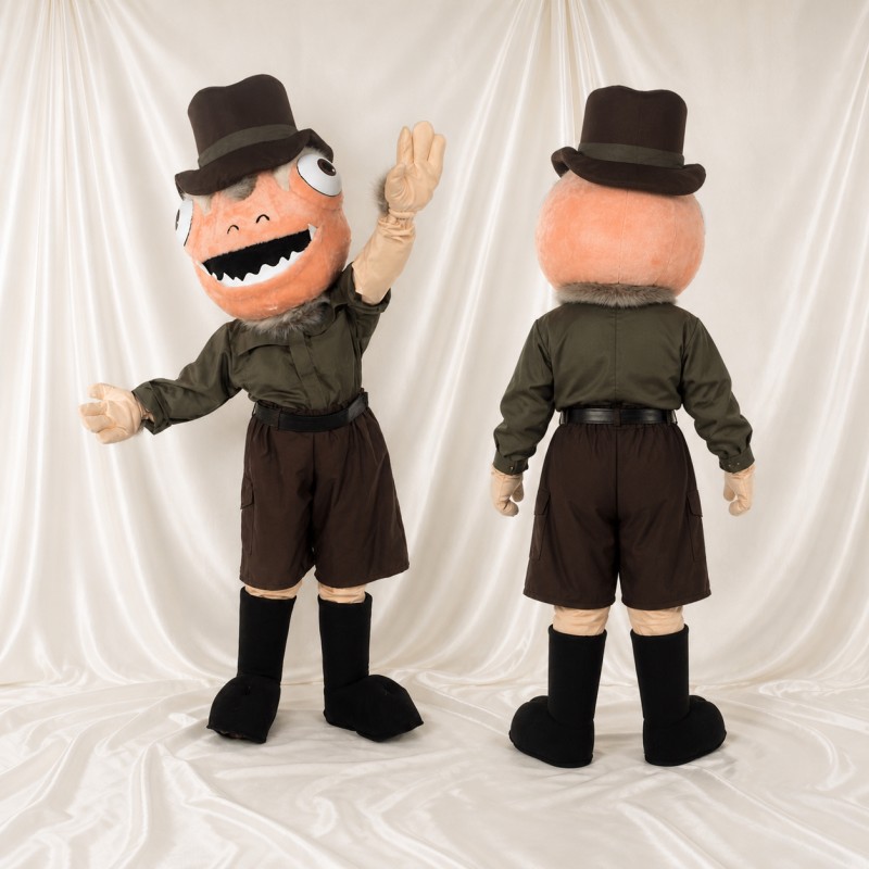 Peach Top Hat Monster Mascot Costume Full Body for Adults Outdoor Events