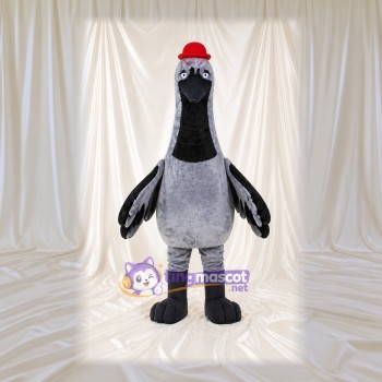 Grue oiseau gris Costume de mascotte intégral pour adultes Événements scolaires