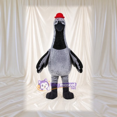 Gray Crane Bird Mascot Costume Full Body for Adults School Events