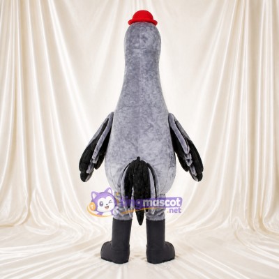 Gray Crane Bird Mascot Costume Full Body for Adults School Events