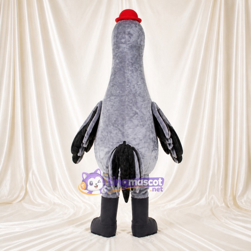Gray Crane Bird Mascot Costume Full Body for Adults School Events