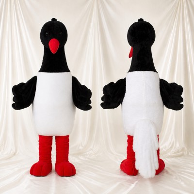 Black Crane Bird Mascot Costume Full Body for Adults School Events