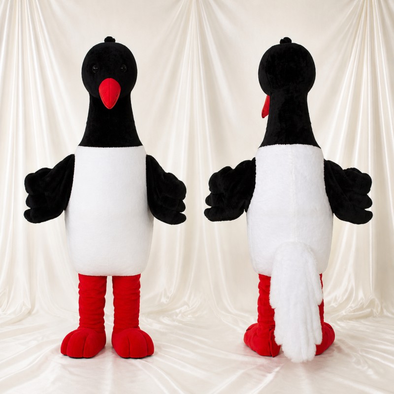 Black Crane Bird Mascot Costume Full Body for Adults School Events