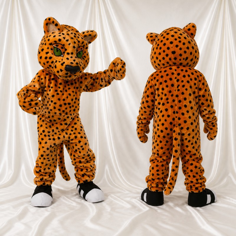 Bau Leopard Maskottchenkostüm Ganzkörper für Erwachsene Schulveranstaltungen