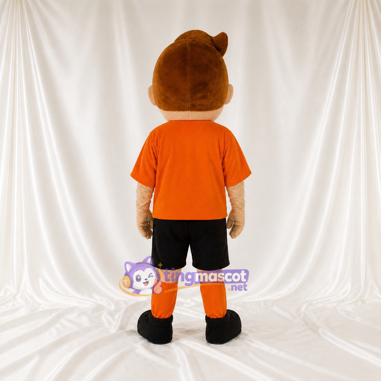 Orange Athlete Boy Mascot Costume Full Body for Adults Sports Events Orange Athlete Boy Mascot Costume Full Body for Adults Sports Events