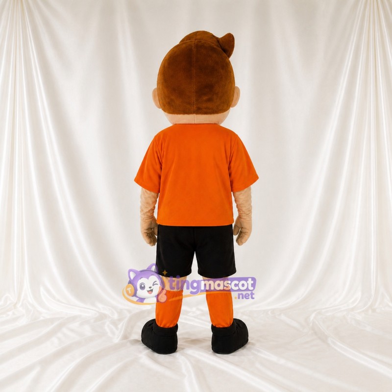 Orange Athlete Boy Mascot Costume Full Body for Adults Sports Events